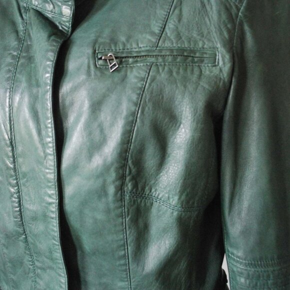 Forest Green Danier Leather Jacket - Picture 5 of 10
